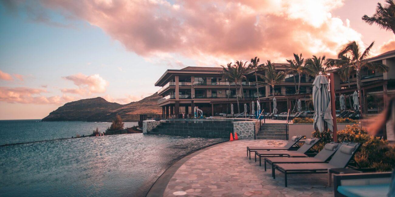 building with infinity pool