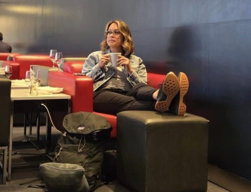 How to mentally handle long delays.  Sitting in a airport lounge drinking a cup of tea