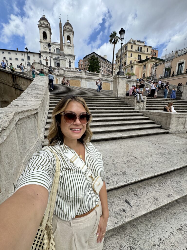 Selfie in front of the Spanish Steps in Rome