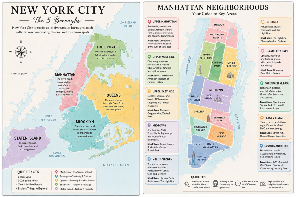 New York itinerary, New York City Boroughs and Neighborhoods